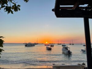 The dive shops beautiful sunset view